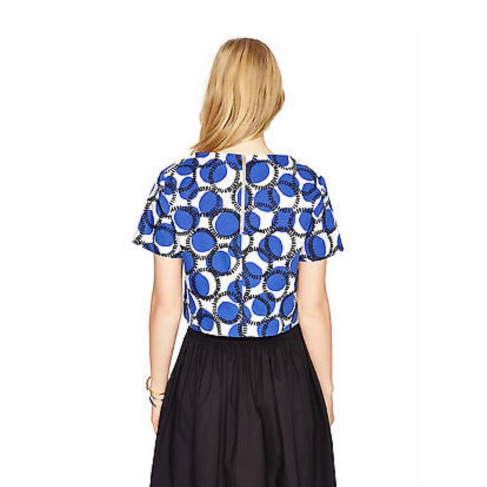 Kate spade small 0 2 xs top blue cropped tshirt